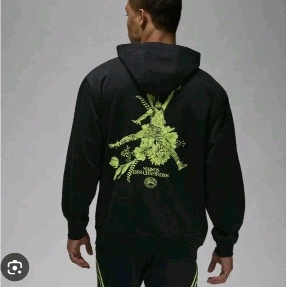 JORDAN MAISON DES CHAMPIONS FLEECE BLACK HOODIE SWEATSHIRT BASKETBALL SZ XXL